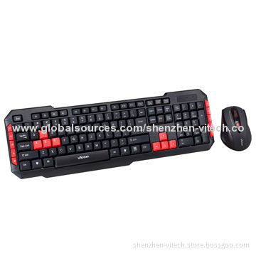 Premium wireless keyboard and mouse combo, mini receiver, black color, 10 multimedia keys